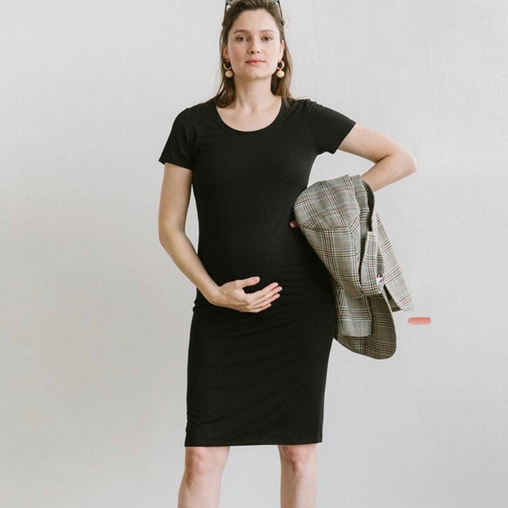 Storq black tshirt maternity dress sz 1
